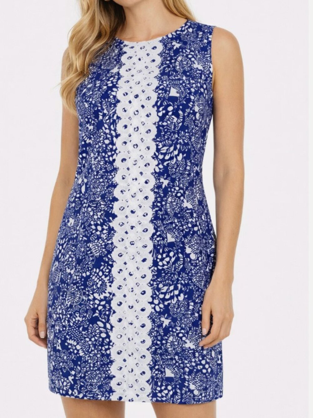 Lilly Pulitzer Target Collab Blue Print Upstream Shift Dress Size 2 EUC